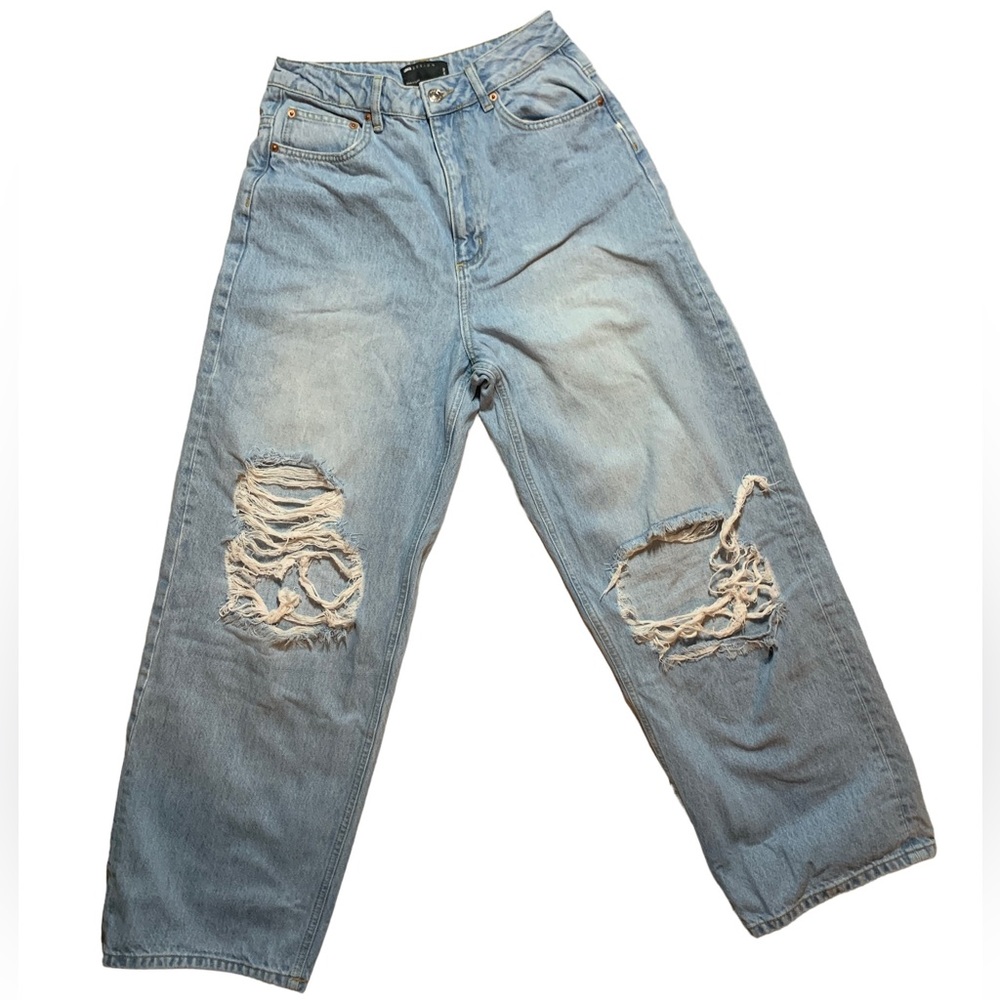 High Wasted Ripped Dad Jeans